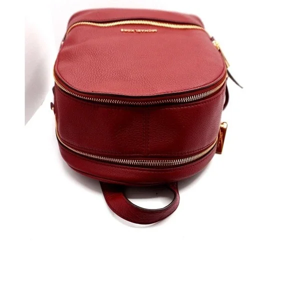 Michael Kors Red Leather Backpack Gold‎ Hardware Adjustable 
